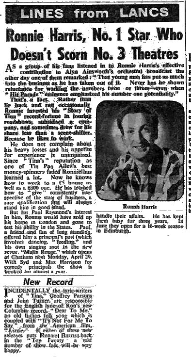 ron The Stage 25 April 1957